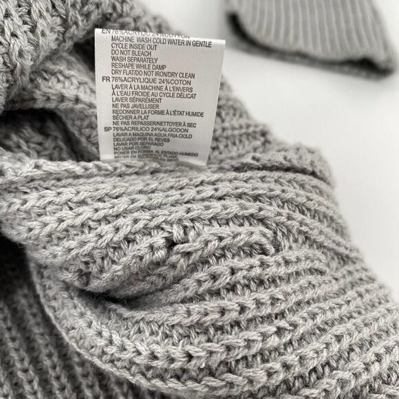 NWT RDI Mock Neck Kangaroo Pocket Ribbed Tunic Sweater In Grey Size XS - Picture 10 of 10